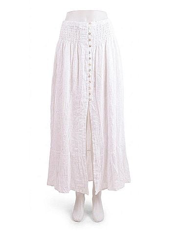 GiGi Moda Magdalena Linen Maxi Skirt in White (view 1)