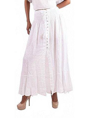 GiGi Moda Magdalena Linen Maxi Skirt in White (view 2)