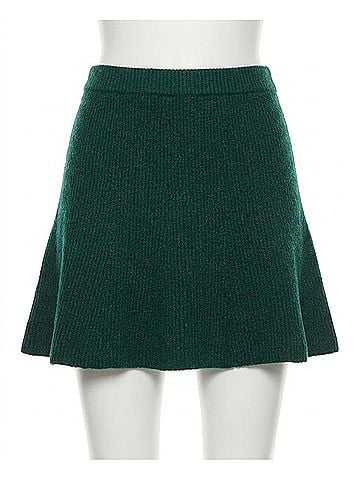 French Connection Vhari Knit Mini Skirt in Green (view 1)