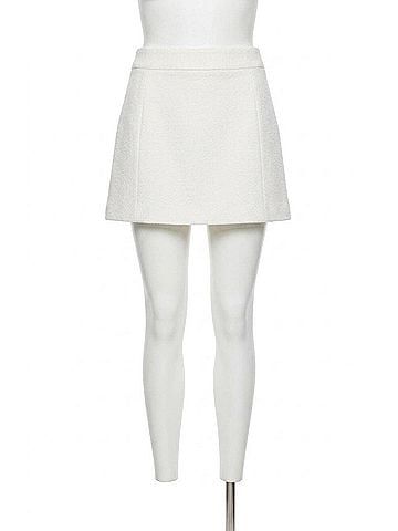French Connection Texture Boiled Wool Mini Skirt in White (view 1)