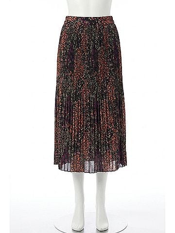 Tribal Plisse Midi Skirt in Plumwine (view 1)