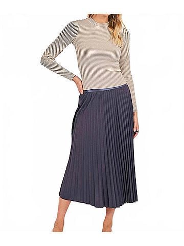 Sadie & Sage Full Of Charm Midi Skirt in Navy (view 2)