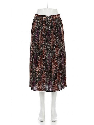 Tribal Plisse With Slit Skirt in Plum Wine (view 1)