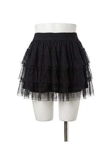 Elan Women's Tulle Mini Skirt in Black (view 1)