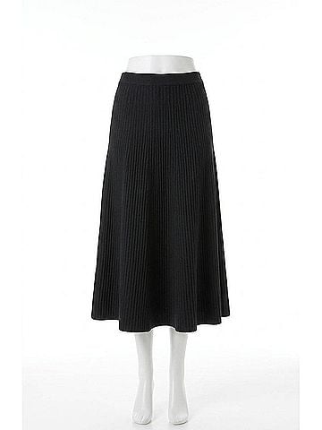Lilla P Flared Knit Skirt in Black (view 1)