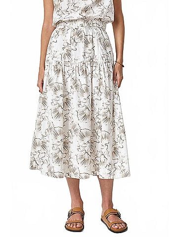 Lilla P Poplin Yoke Skirt in Fern Print (view 2)