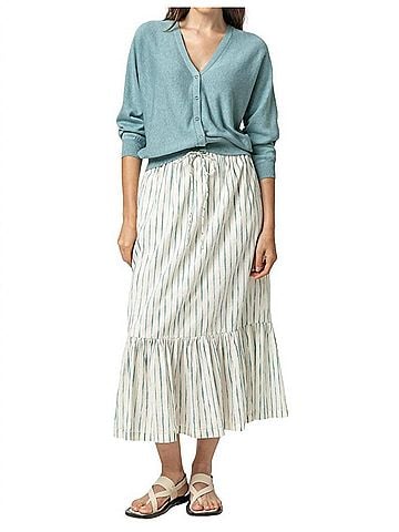 Lilla P Printed Long Peplum Skirt in Rope/Sea (view 2)