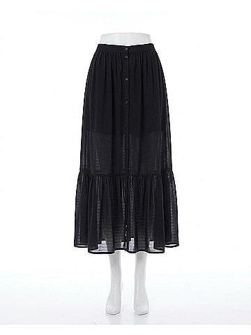 French Connection Anita Drape Midi Skirt in Moonless Night (view 1)