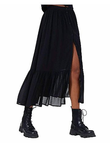 French Connection Anita Drape Midi Skirt in Moonless Night (view 2)
