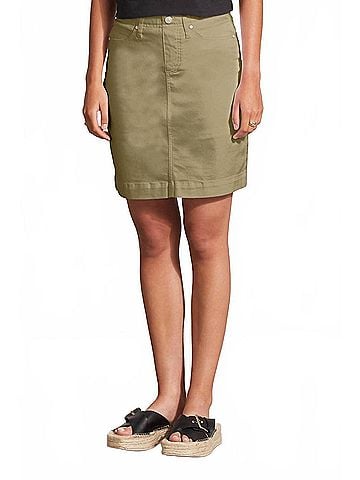 Tribal Pull-On Denim Skort With Pockets in Pull-On Denim Skort With Pockets (view 2)