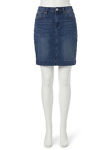 Tribal Denim Skort With Pockets in Denim (view 1)