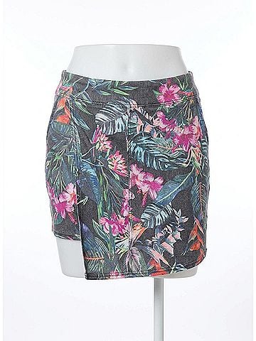 Tribal Guava Tropical Jean Skort in Multi-Color (view 1)