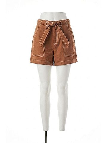 Lilla P Belted Canvas Short in Bronze (view 1)