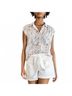 Lilla P Solid White Belted Canvas Short in White Size 8 - photo 4