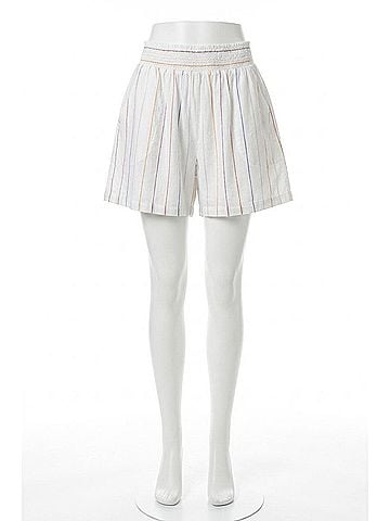 Lilla P Smocked Waist Short Skirt in White (view 1)