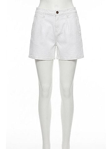 Tribal Audrey Pleated Mid-Rise Short in Cream (view 1)