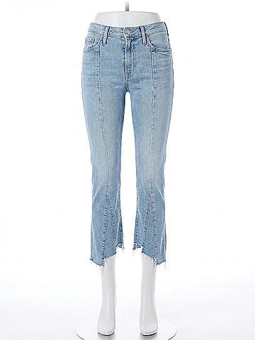 Mother The Insider Fray Low-Rise Stretch Crop Jeans in Let's Get It Together (view 1)
