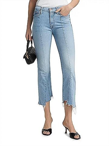 Mother The Insider Fray Low-Rise Stretch Crop Jeans in Let's Get It Together (view 2)