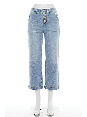 Tribal Brooke High Rise Hugging Crop Jeans in Beach Wash (view 1)