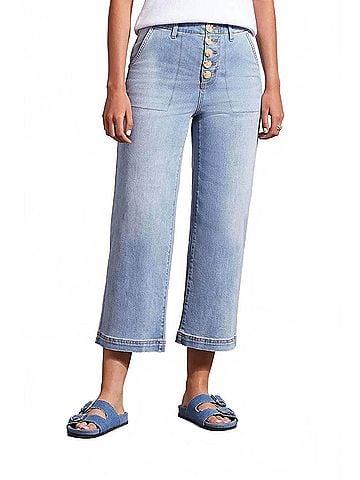 Tribal Brooke High Rise Hugging Crop Jeans in Beach Wash (view 2)