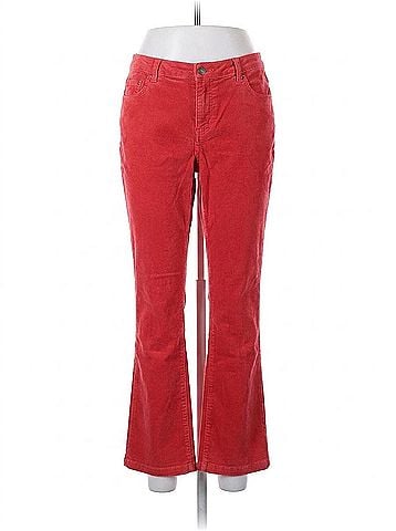 Tribal Women's Corduroy Zip Pants in Chili Red (view 1)