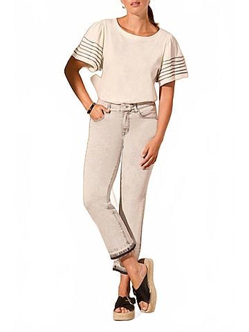 Tribal Sophia Curvy Micro Flare Crop Pants in Shadowmist (view 2)