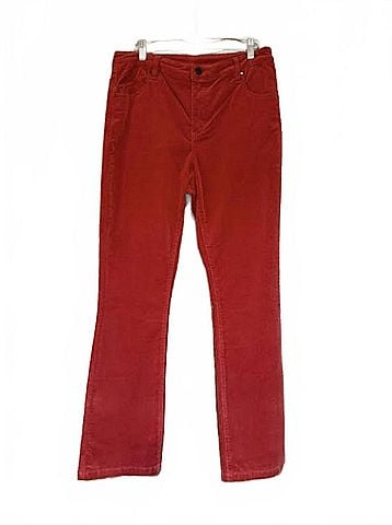 Tribal Women's Corduroy Zip Pants in Chili Red (view 2)