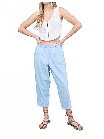 Blu Pepper Farah Capri Pants in Chambray (view 2)