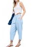 Blu Pepper Solid Blue Farah Capri Pants in Chambray Size M - photo 5
