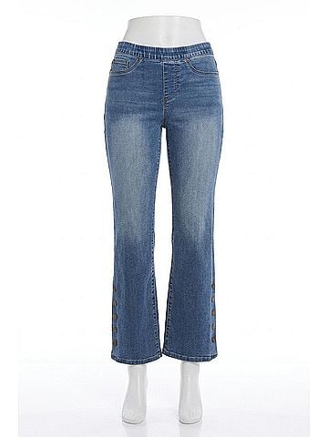 Tribal Audrey Micro Flare Pull On Jean in Vintage Wash (view 1)
