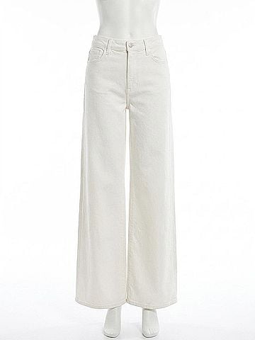 Mother Mid Rise Headliner Sneak Jeans in Cream Puffs (view 1)