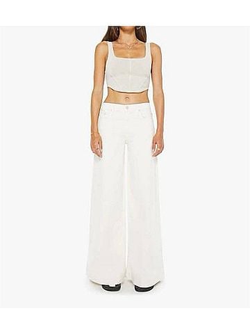 Mother Mid Rise Headliner Sneak Jeans in Cream Puffs (view 2)