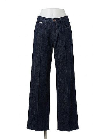 Tribal Blue Thread Brooke Hugging Wide Trouser Jeans in Rinse Dark (view 1)