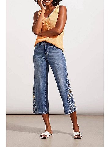 Tribal Audrey Wide Crop W/ Insert Embroidered in Dark Vintage (view 2)