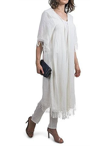 GiGi Moda Barbara Open Front Jacket in White (view 2)
