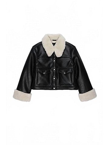 Rails Imani Cropped Jacket in Black Ivory (view 1)