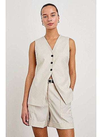 Rails Mylah Vest in Birch Pinstripe (view 2)