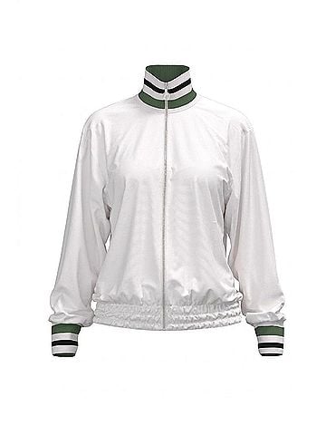 Veronica Beard Track Long Sleeve Jacket in White (view 1)