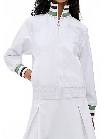Veronica Beard Track Long Sleeve Jacket in White (view 2)