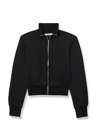 perfectwhitetee Milana Track Jacket in True Black (view 1)
