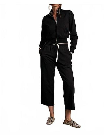 perfectwhitetee Milana Track Jacket in True Black (view 2)