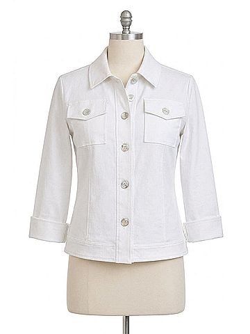 J'envie Charleston Denim-Style Jacket in White (view 1)