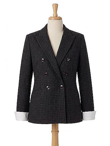 J'envie Classic Houndstooth Jacket in Black (view 1)