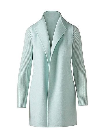 Kinross Women's Rib Sleeve Coat in Seaglass (view 1)