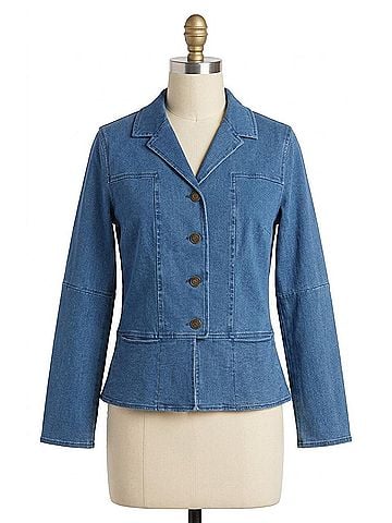Habitat Stonewash Stretch Boyfriend Jacket in Light Denim (view 1)
