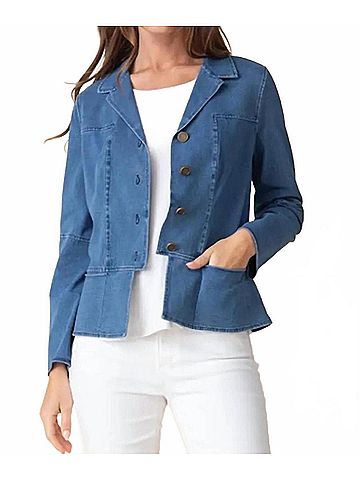 Habitat Stonewash Stretch Boyfriend Jacket in Light Denim (view 2)