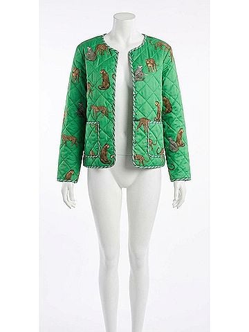 Jodifl Cheetah Chic Quilted Jacket in Green (view 1)
