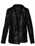 Steve Madden Solid Black Payton Sequin Blazer in Black Size S - photo 2