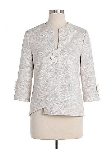 Frank Lyman Design Textured Abstract Swing Jacket in Beige/Silver (view 1)