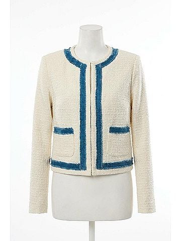Joseph Ribkoff Denim Trim Textured Boucl?© Jacket in Off-White (view 1)